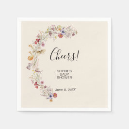 ワイルドフラワーベビーイン開花ベビーシャワー スタンダードカクテルナプキン