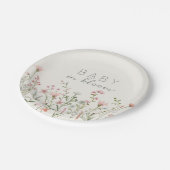 ワイルドフラワーベビーイン開花ベビーシャワー ペーパープレート (アングル)