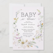 ワイルドフラワーベビーイン開花ベビーシャワー 招待状 (正面)