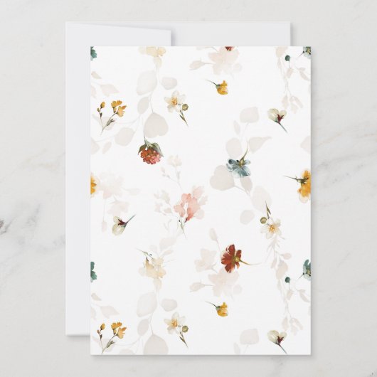 ワイルドフラワーベビーイン開花ベビーシャワー 招待状 (裏面)