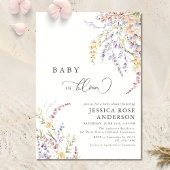 ワイルドフラワーベビーイン開花ベビーシャワー 招待状