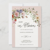 ワイルドフラワーベビーイン開花ベビーシャワー 招待状 (正面)