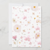 ワイルドフラワーベビーイン開花ベビーシャワー 招待状 (裏面)