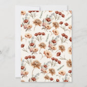 ワイルドフラワーベビーイン開花秋の赤ちゃんシャワー 招待状 (裏面)