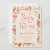 ワイルドフラワーベビーイン開花秋ガール 招待状 (正面)