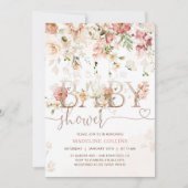 ワイルドフラワーベビーイン開花赤面フローラベビーシャワー 招待状 (正面)