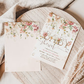 ワイルドフラワーベビーイン開花赤面フローラベビーシャワー 招待状