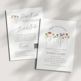 ワイルドフラワーベビーイン開花 |すべてのベビースシャワー 招待状