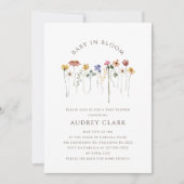 ワイルドフラワーベビーイン開花 |すべてのベビースシャワー 招待状 (正面)