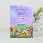 ワイルドフラワーベビーイン開花 男女兼用 招待状 (スタンド正面)