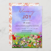 ワイルドフラワーベビーイン開花 男女兼用 招待状 (正面/裏面)