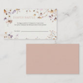 ワイルドフラワーベビーガール赤ちゃんシャワーおむつラッフル エンクロージャーカード (正面/裏面)