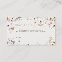 ワイルドフラワーベビーガール赤ちゃんシャワーおむつラッフル