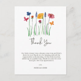 ワイルドフラワーベビーガール赤ちゃんシャワー ポストカード