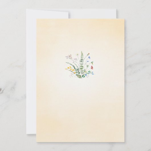 ワイルドフラワーベビーガール1stファーストワンサマー誕生日 招待状 (裏面)