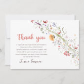 ワイルドフラワーベビーガール1st誕生日パーティー サンキューカード (正面)