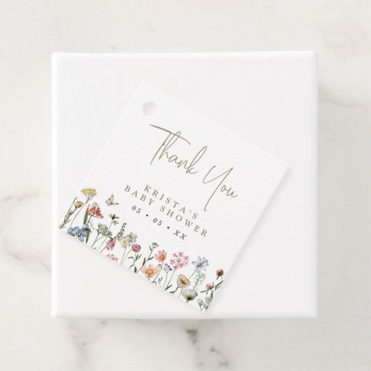 ワイルドフラワーベビーシャワーありがとう フェイバータグ (インサイチュ)