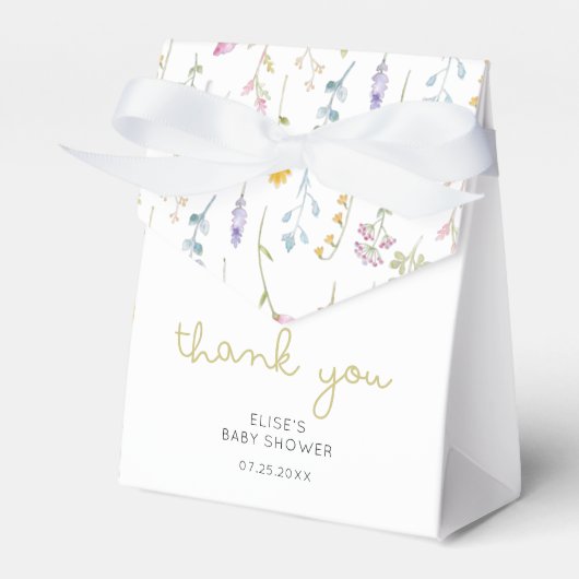 ワイルドフラワーベビーシャワーありがとう フェイバーボックス (正面サイド)