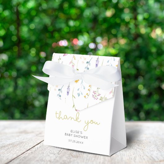 ワイルドフラワーベビーシャワーありがとう フェイバーボックス