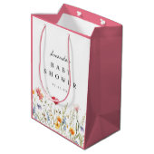 ワイルドフラワーベビーシャワーありがとう ミディアムペーパーバッグ (裏面アングル)