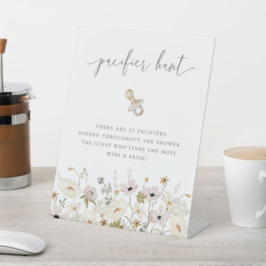 ワイルドフラワーベビーシャワーおしゃぶり狩り 台座サイン (インサイチュ)