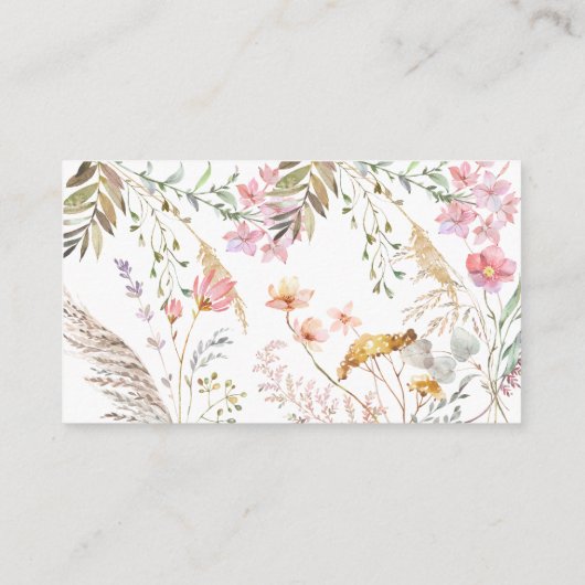 ワイルドフラワーベビーシャワーおむつラッフルインサート エンクロージャーカード (裏面)