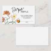 ワイルドフラワーベビーシャワーおむつラッフルエンクロージャー エンクロージャーカード (正面/裏面)