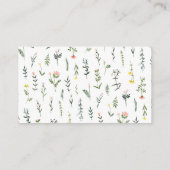 ワイルドフラワーベビーシャワーおむつラッフルカード エンクロージャーカード (裏面)