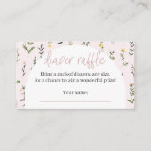 ワイルドフラワーベビーシャワーおむつラッフルカード エンクロージャーカード (正面)