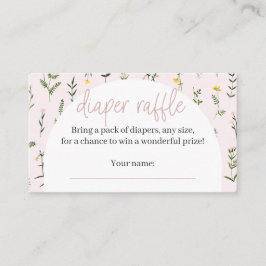 ワイルドフラワーベビーシャワーおむつラッフルカード エンクロージャーカード