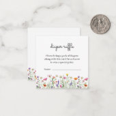 ワイルドフラワーベビーシャワーおむつラッフルカード ノートカード (正面/裏面インサイチュ)