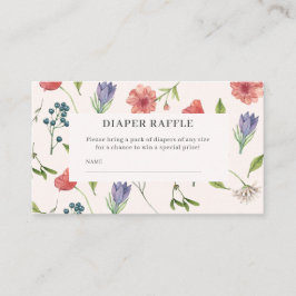 ワイルドフラワーベビーシャワーおむつラッフルゲーム エンクロージャーカード