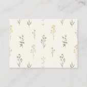 ワイルドフラワーベビーシャワーおむつラッフルチケット エンクロージャーカード (裏面)