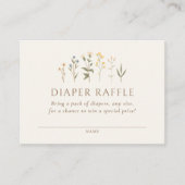 ワイルドフラワーベビーシャワーおむつラッフルチケット エンクロージャーカード (正面)