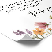 ワイルドフラワーベビーシャワーおむつラッフルデジタル ポスター (角)