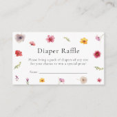 ワイルドフラワーベビーシャワーおむつラッフル エンクロージャーカード (正面)