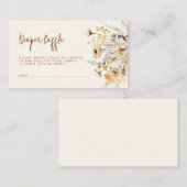 ワイルドフラワーベビーシャワーおむつラッフル エンクロージャーカード (正面/裏面)