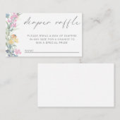 ワイルドフラワーベビーシャワーおむつラッフル エンクロージャーカード (正面/裏面)