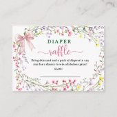 ワイルドフラワーベビーシャワーおむつラッフル エンクロージャーカード (正面)