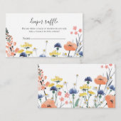 ワイルドフラワーベビーシャワーおむつラッフル エンクロージャーカード (正面/裏面)