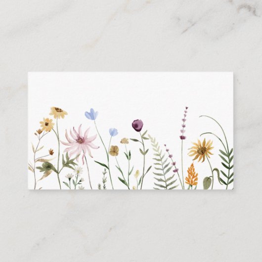 ワイルドフラワーベビーシャワーおむつラッフル エンクロージャーカード (裏面)