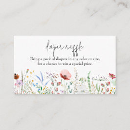 ワイルドフラワーベビーシャワーおむつラッフル エンクロージャーカード