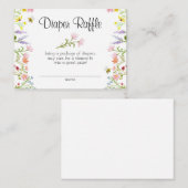 ワイルドフラワーベビーシャワーおむつラッフル エンクロージャーカード (正面/裏面)