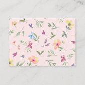 ワイルドフラワーベビーシャワーおむつラッフル エンクロージャーカード (裏面)