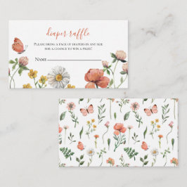 ワイルドフラワーベビーシャワーおむつラッフル エンクロージャーカード
