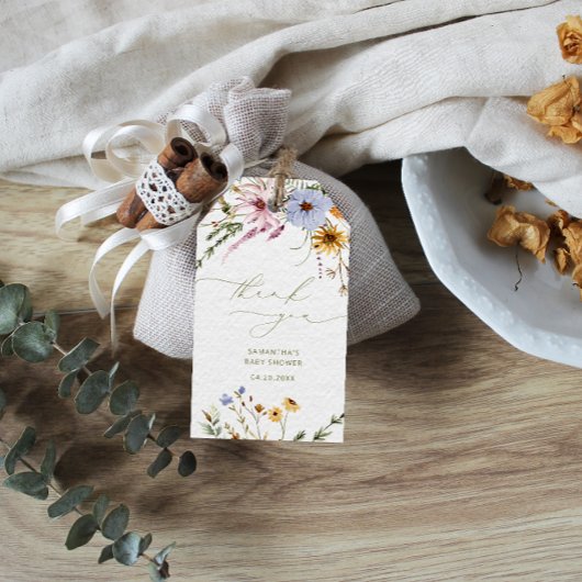 ワイルドフラワーベビーシャワーお願いギフトラベル ギフトタグ