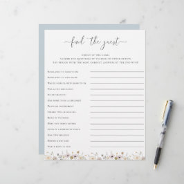 ワイルドフラワーベビーシャワーがゲストゲームを見つける