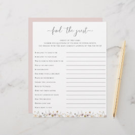 ワイルドフラワーベビーシャワーがゲストゲームを見つける