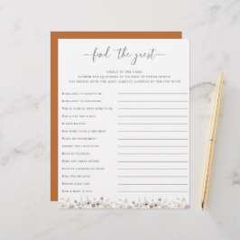 ワイルドフラワーベビーシャワーがゲストゲームを見つける