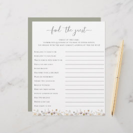 ワイルドフラワーベビーシャワーがゲストゲームを見つける